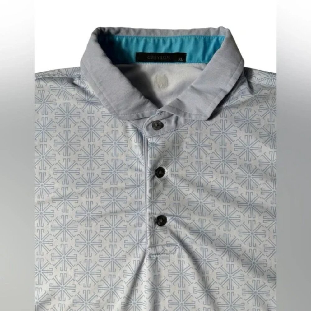Greyson Lions Tooth Print Golf Polo Shirt Men’s size XL Performance Summer